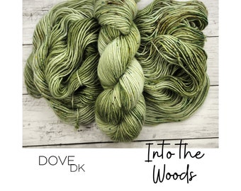 Dove Into The Woods, Hand Dyed Yarn, DK Weight, Solid Yarn, Superwash Merino Wool, Single Construct