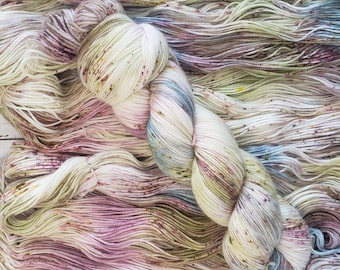 Hand knitted women's wool blend socks denim blue colourway beige Ready to ship. purple Off white