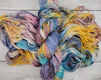 Wren Field of Flowers, Hand Dyed Yarn, Worsted Weight, Superwash Merino Wool