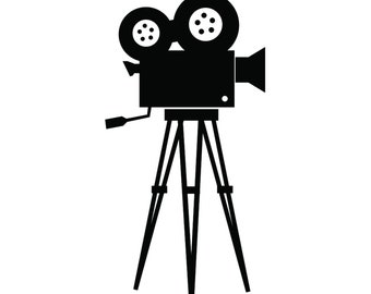 Alte Tripod Filmkamera SVG Clipart, Retro Film machen JPG Digital Download,  Kino Eps Png Dxf Pdf Druckbar, Alte Kamera Vektor Datei -  Österreich