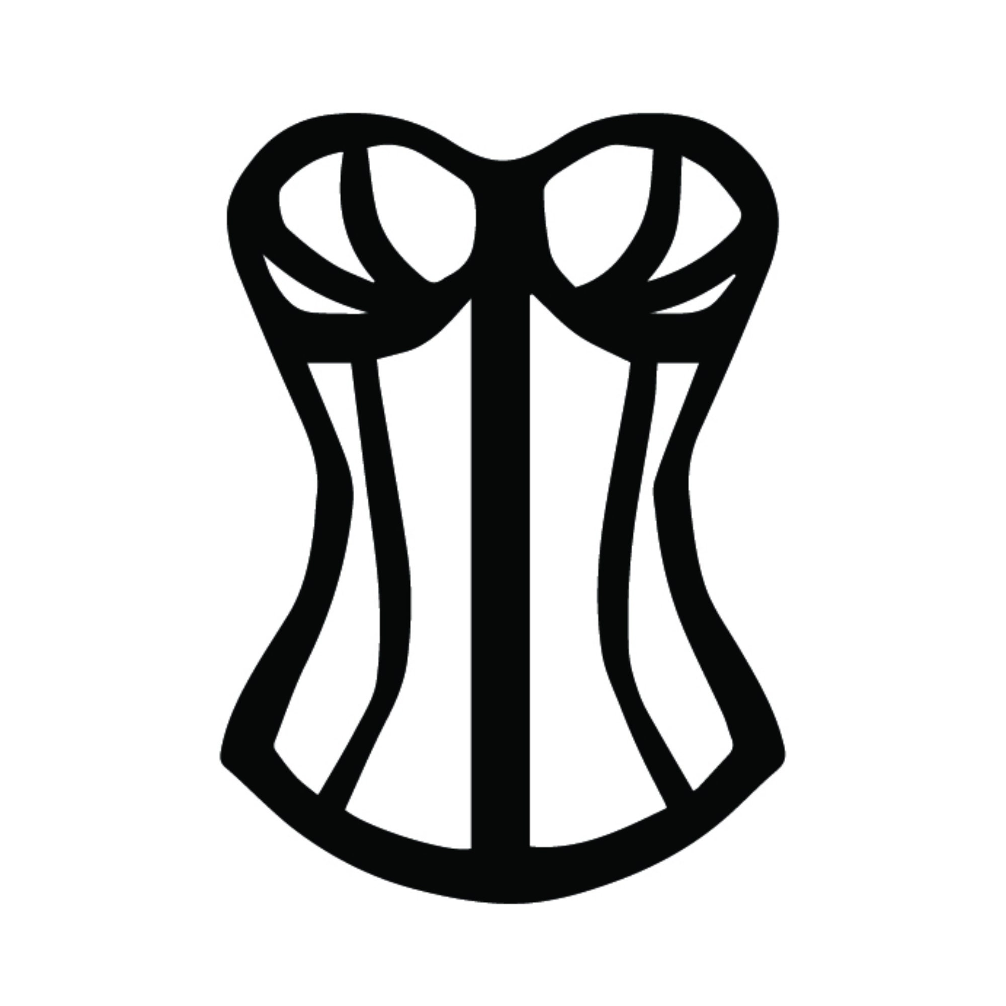 Corsé de mujer en blanco y negro SVG Clipart Descarga digital - Etsy España