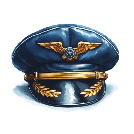 Pilot Hat Peaked Cap Gold Wings Pilot Hat Peaked Cap Gold Wings