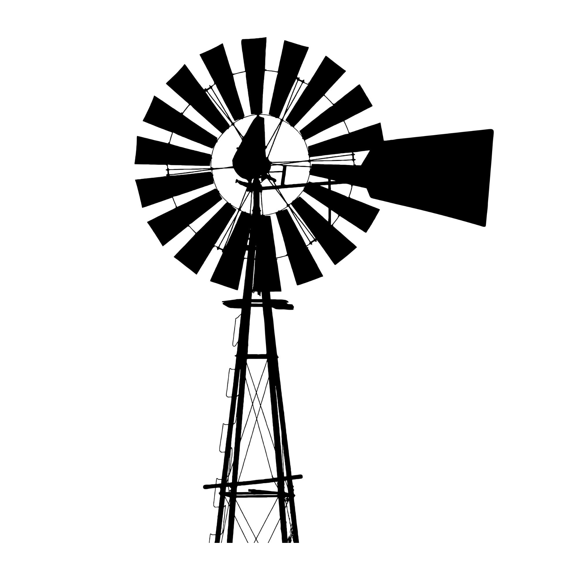 Black White Windmill SVG Clipart Farm Windmill Silhouette - Etsy Australia