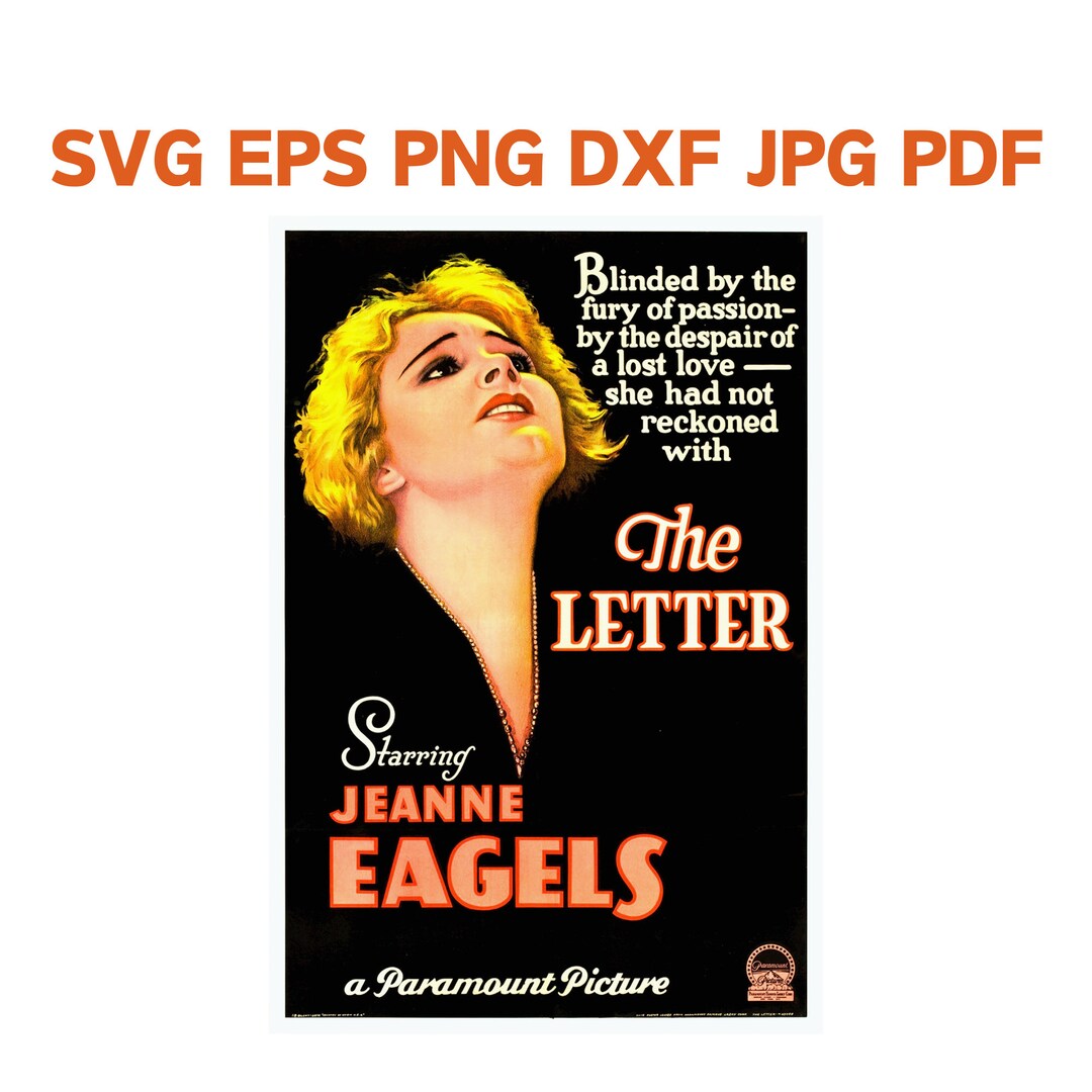 1929 The Letter Movie Poster SVG Clipart FULL COMMERCIAL Use Dramatic 1929 the letter movie poster svg clipart full commercial use dramatic