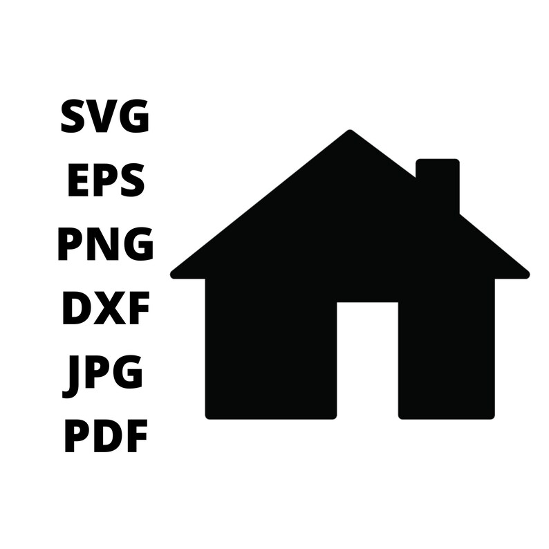 Black and White House SVG Clipart Home Picture JPG Digital Etsy