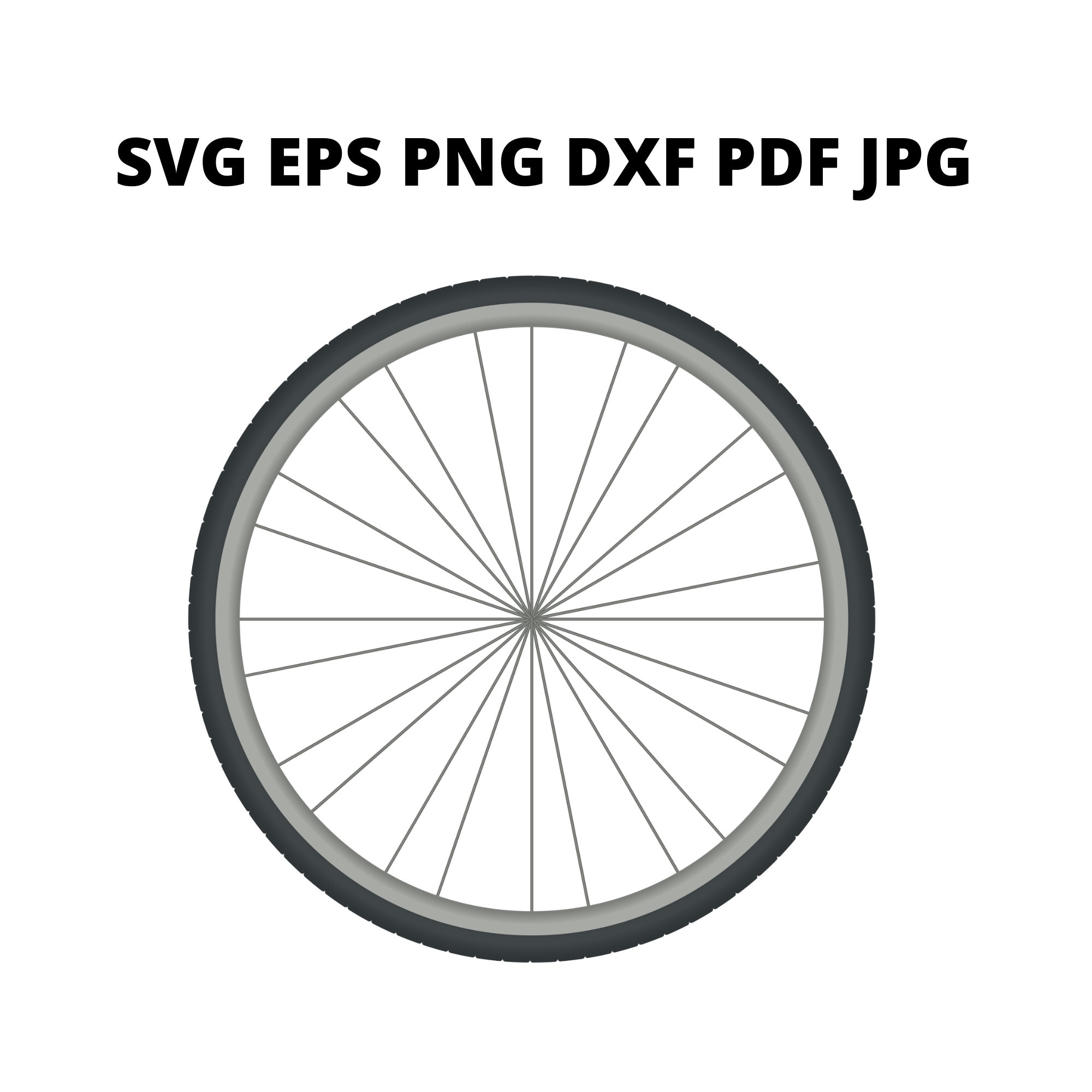 Bike Wheel SVG Clipart Bicycle Wheel on Its Own Image Digital