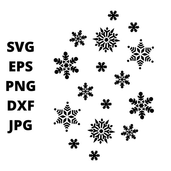 61x silueta de copo de nieve SVG, copos de nieve png, imágenes