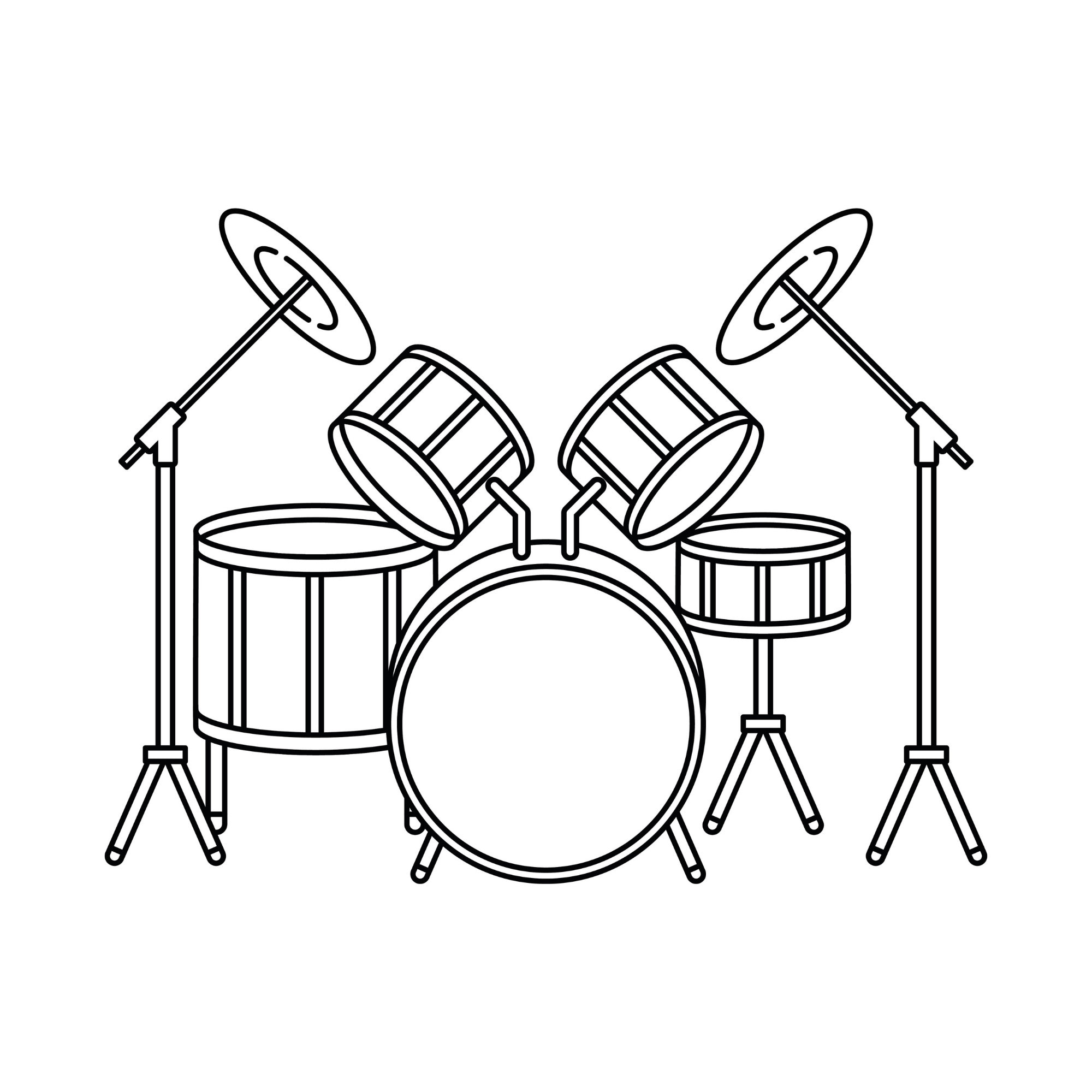 Black And White Drum Kit SVG Clipart Band Instrument Jpg Bild Etsy