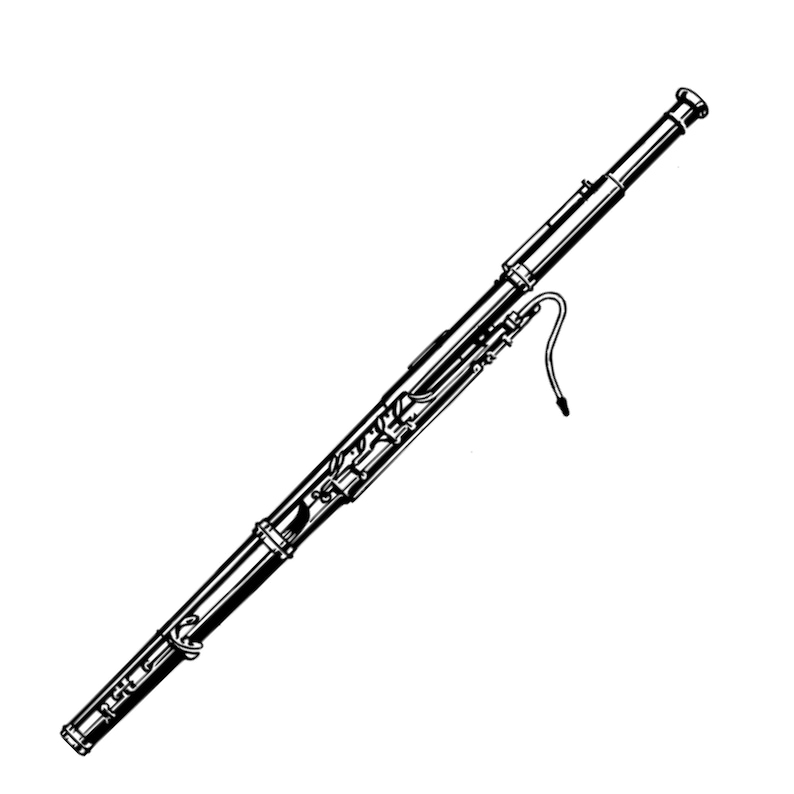 Black and White Bassoon SVG Clipart Bassoon Music Image Etsy Australia