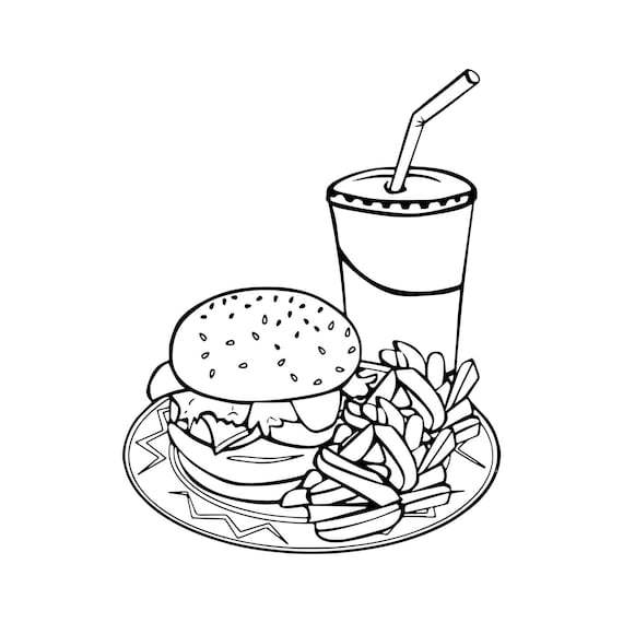 meal clipart black and white