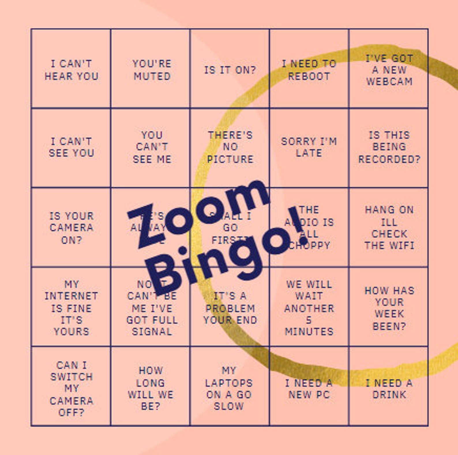 Funny Zoom Bingo Background Funny Quotes Zoom Backdrop | Etsy