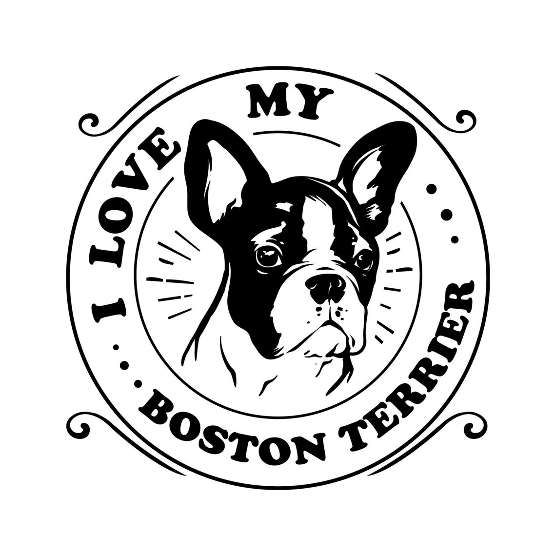 I Love My Boston Terrier SVG Clipart Dogs Cricut PDF JPG Etsy