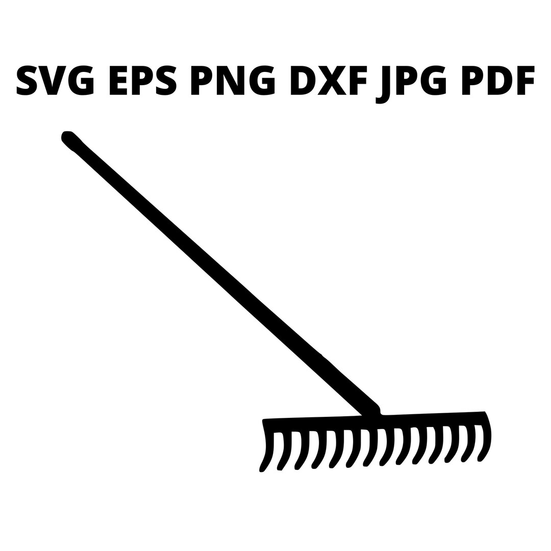 Black and White Garden Rake SVG Clipart, Gardening Tools Digital ...