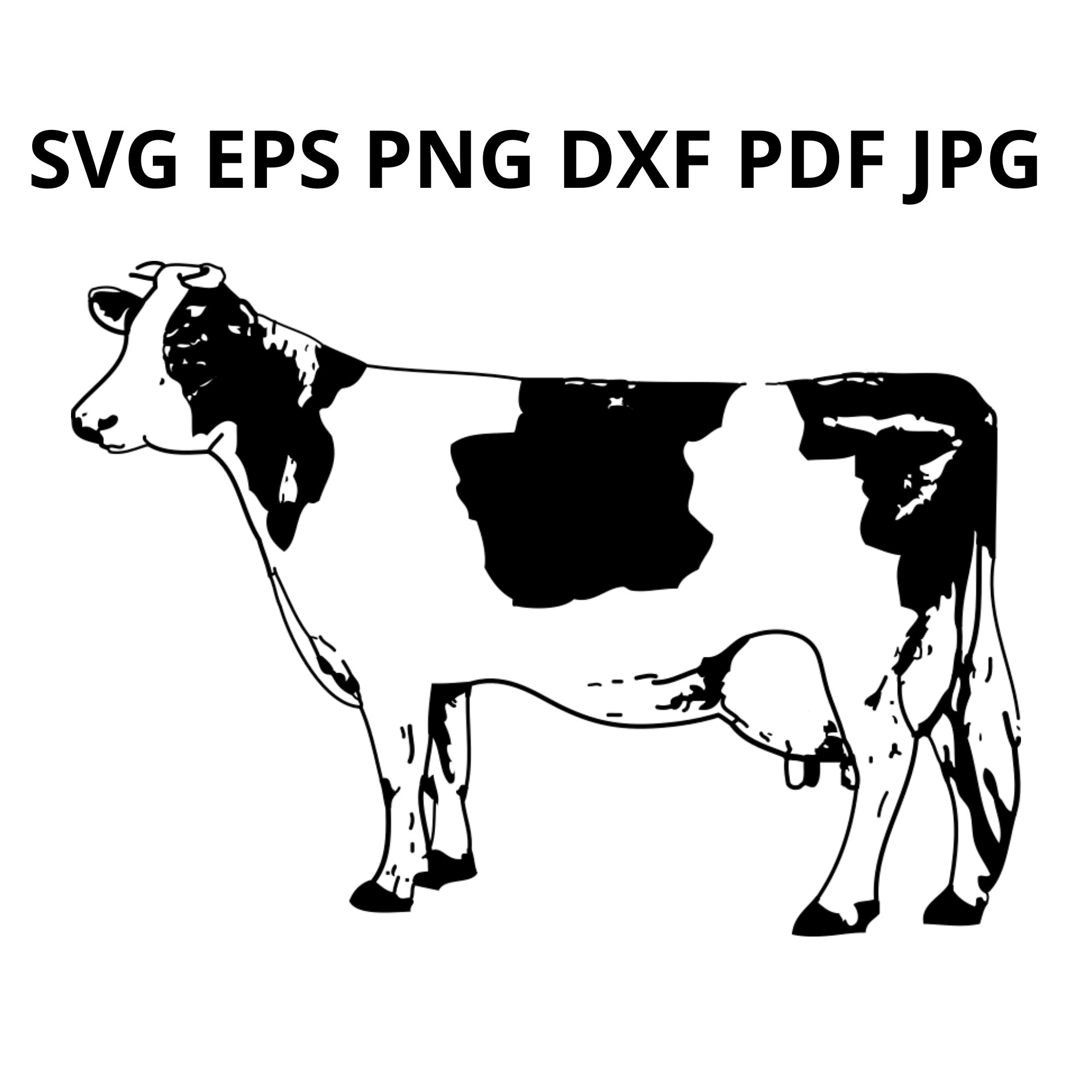 Black and White COW SVG Clipart Farm Animal Image Digital Etsy Hong Kong