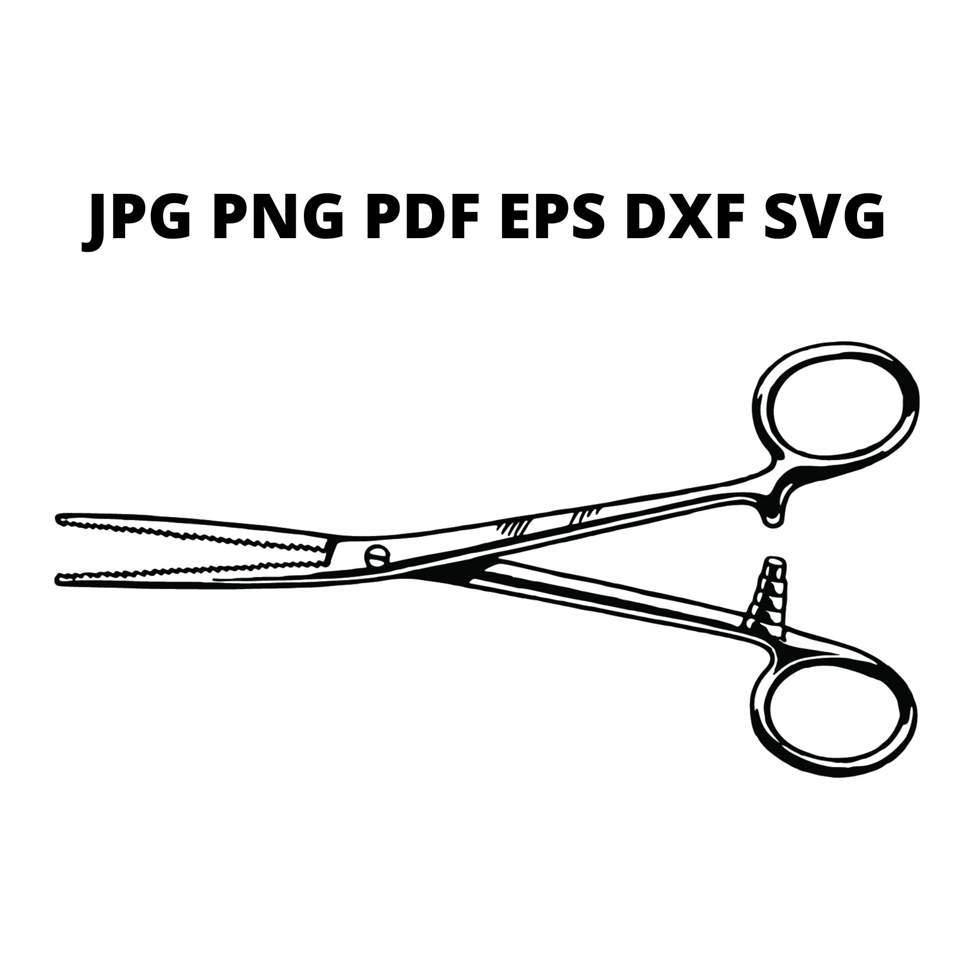 Surgical Forceps SVG Clipart Medical Scissors Eps Png Dxf Etsy