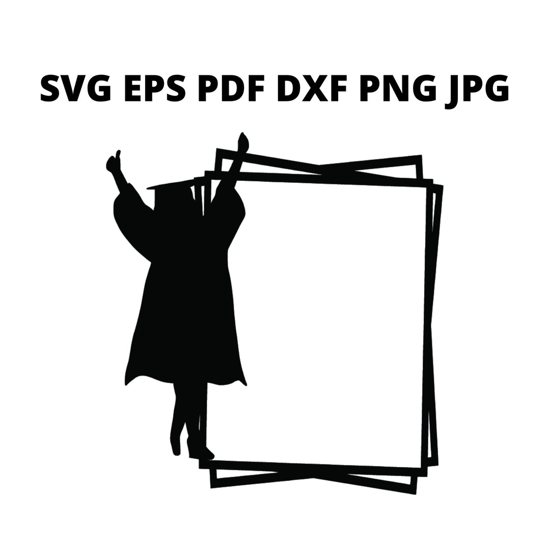 Black Graduation Frame SVG Clipart Class Photo JPG Digital Etsy