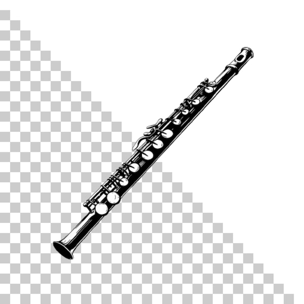 TRANSPARENT Black White Flute PNG Clipart, Flute Sketch PNG Download, Musician Clipart For Scrapbooking, Flute Drawing Printable