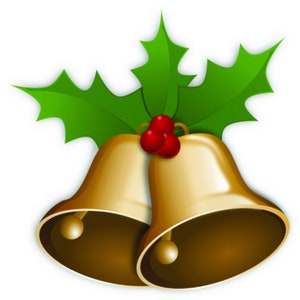 Gold Christmas Bells SVG Clipart, Jingle Bell Digital Download, Xmas Tree Decoration Eps Png Dxf Printable, Mistletoe Vector Files image 2