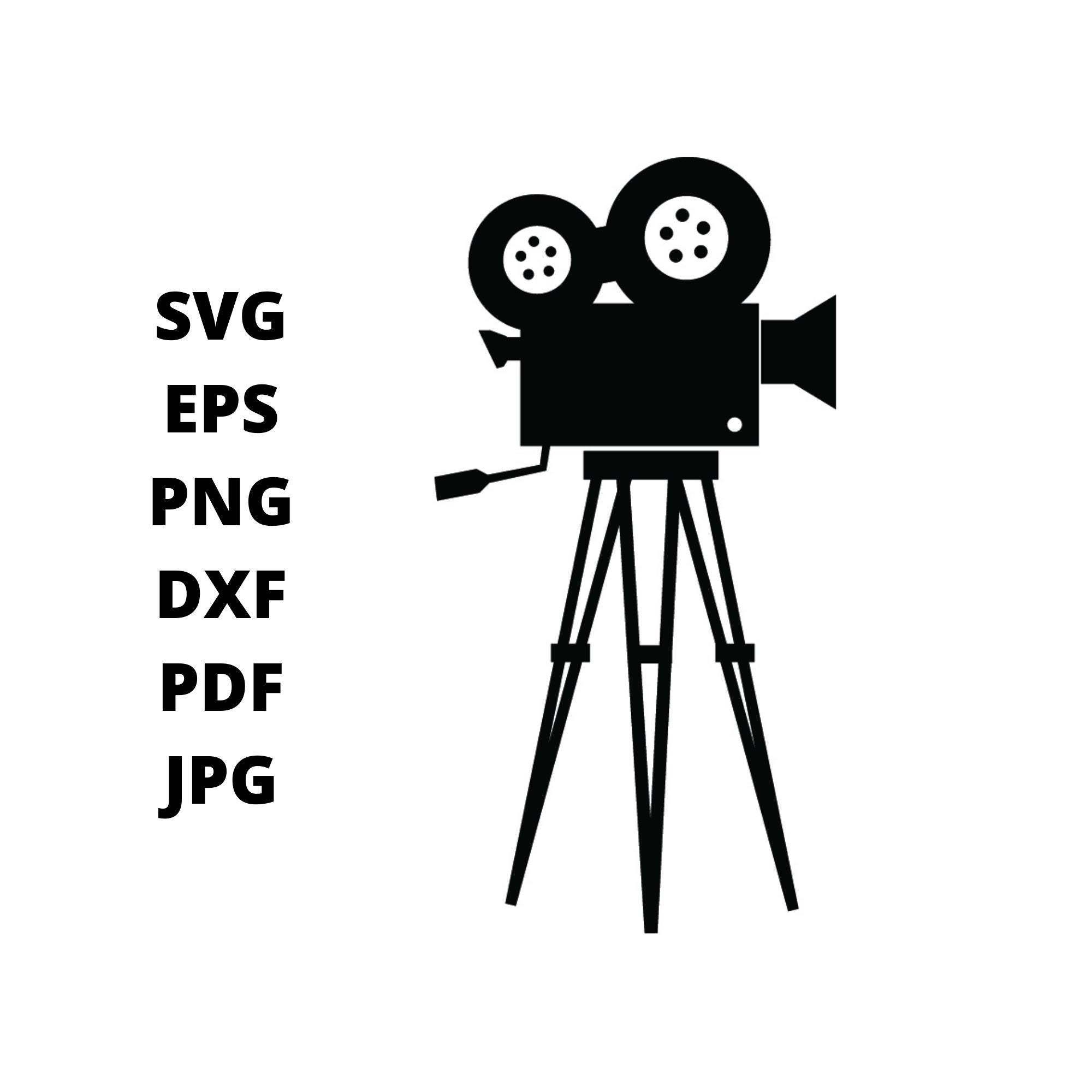 Old Tripod Movie Camera SVG Clipart Retro Film Making JPG Etsy UK
