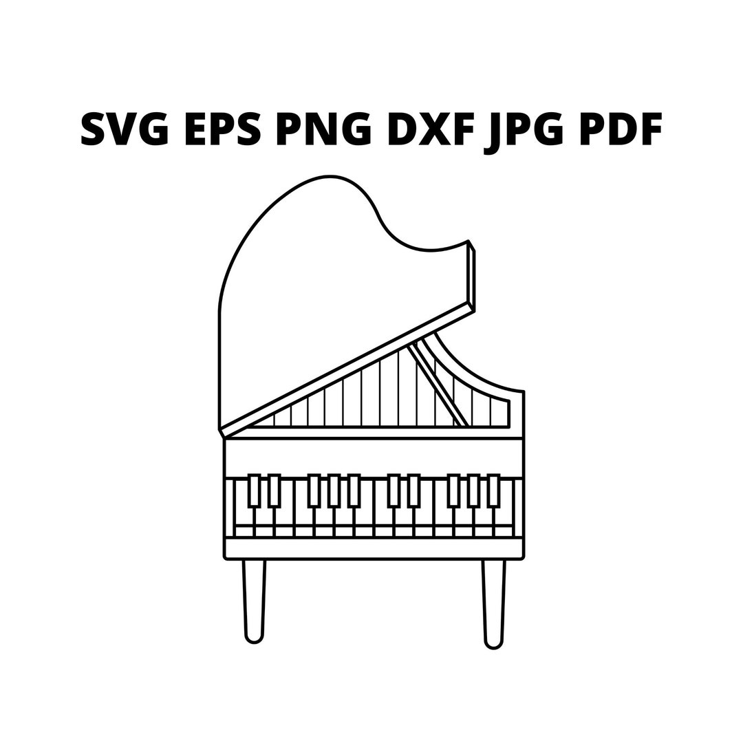 Black and White Piano SVG Clipart, Orchestra Instrument Jpg Image