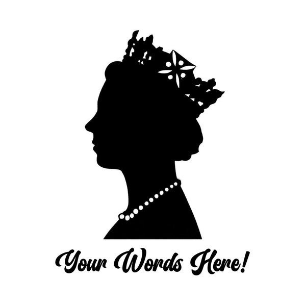 Unlimited PERSONALIZED Queens Head A4 Printable Clipart Bunting, Queen Elizabeth Custom A4 Download, Queen Silhouette Jubilee Download