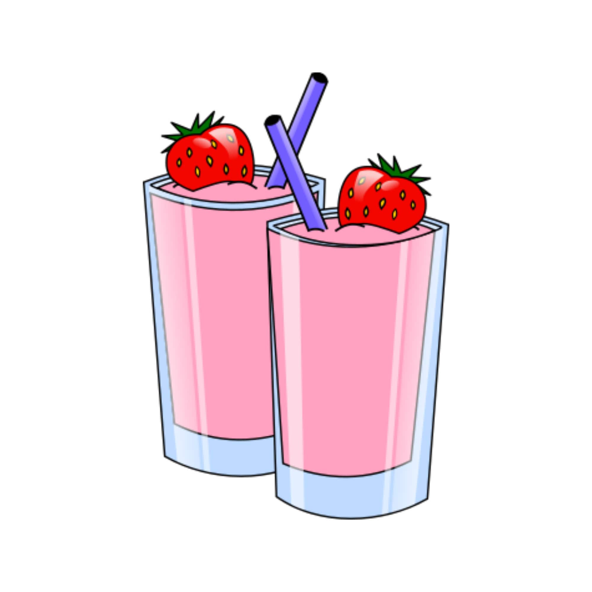 Cartoon Strawberry Milkshake SVG Clipart Hand Drawn Etsy México
