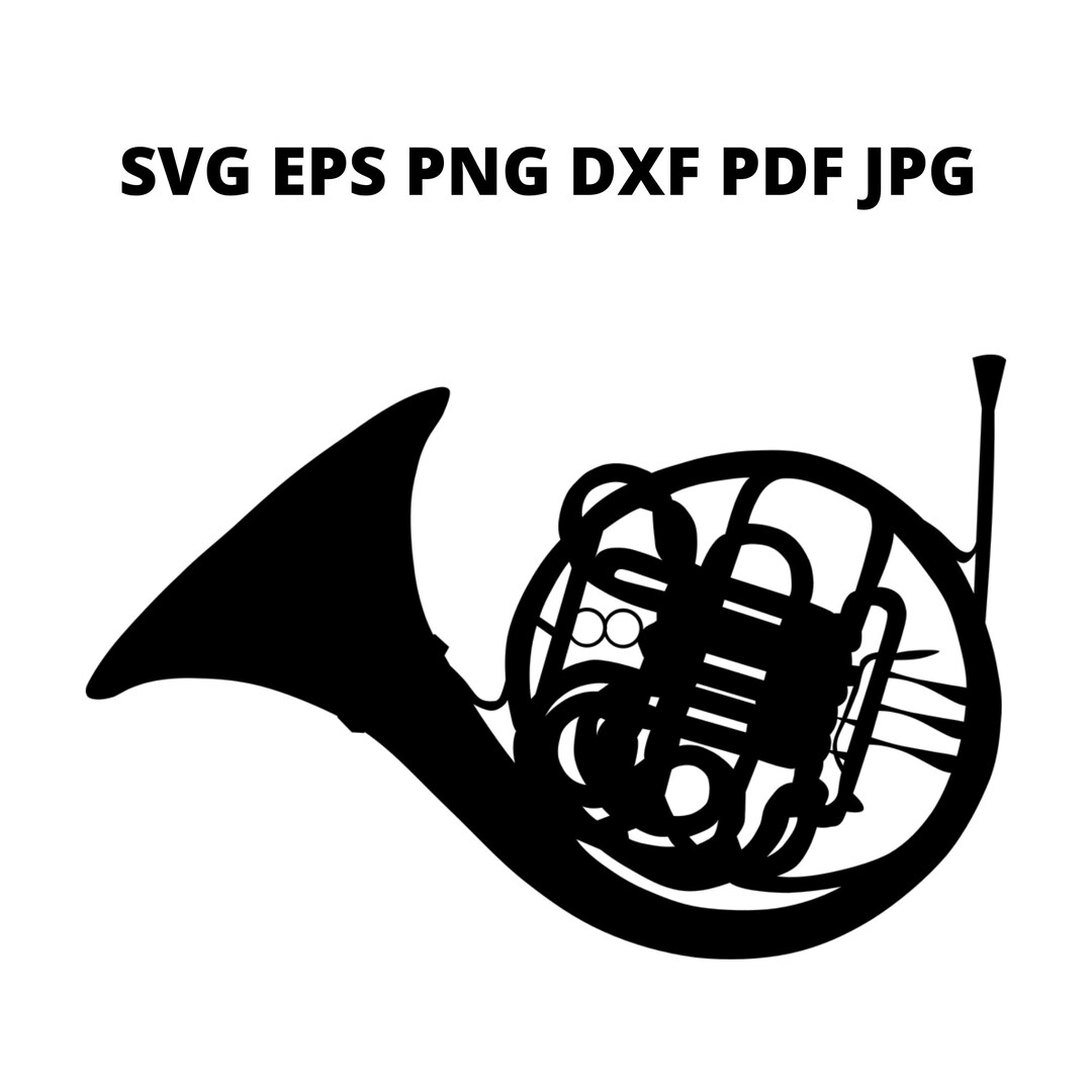 French Horn Silhouette SVG Clipart French Horn Music Image Etsy