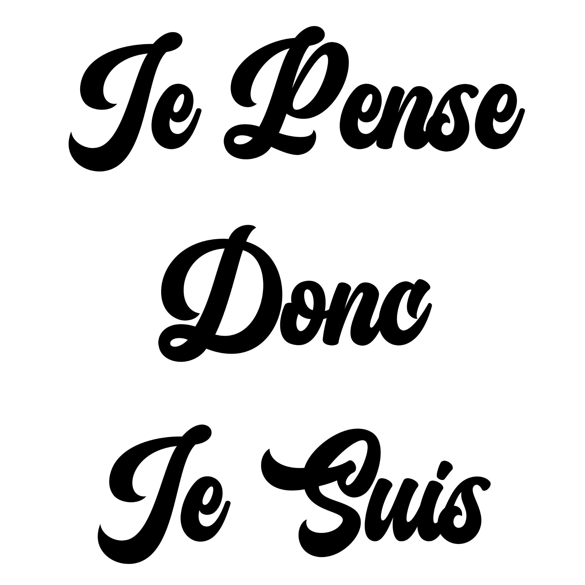 Je Pense Donc Je Suis SVG Clipart I Think Therefore I Am Jpg Etsy