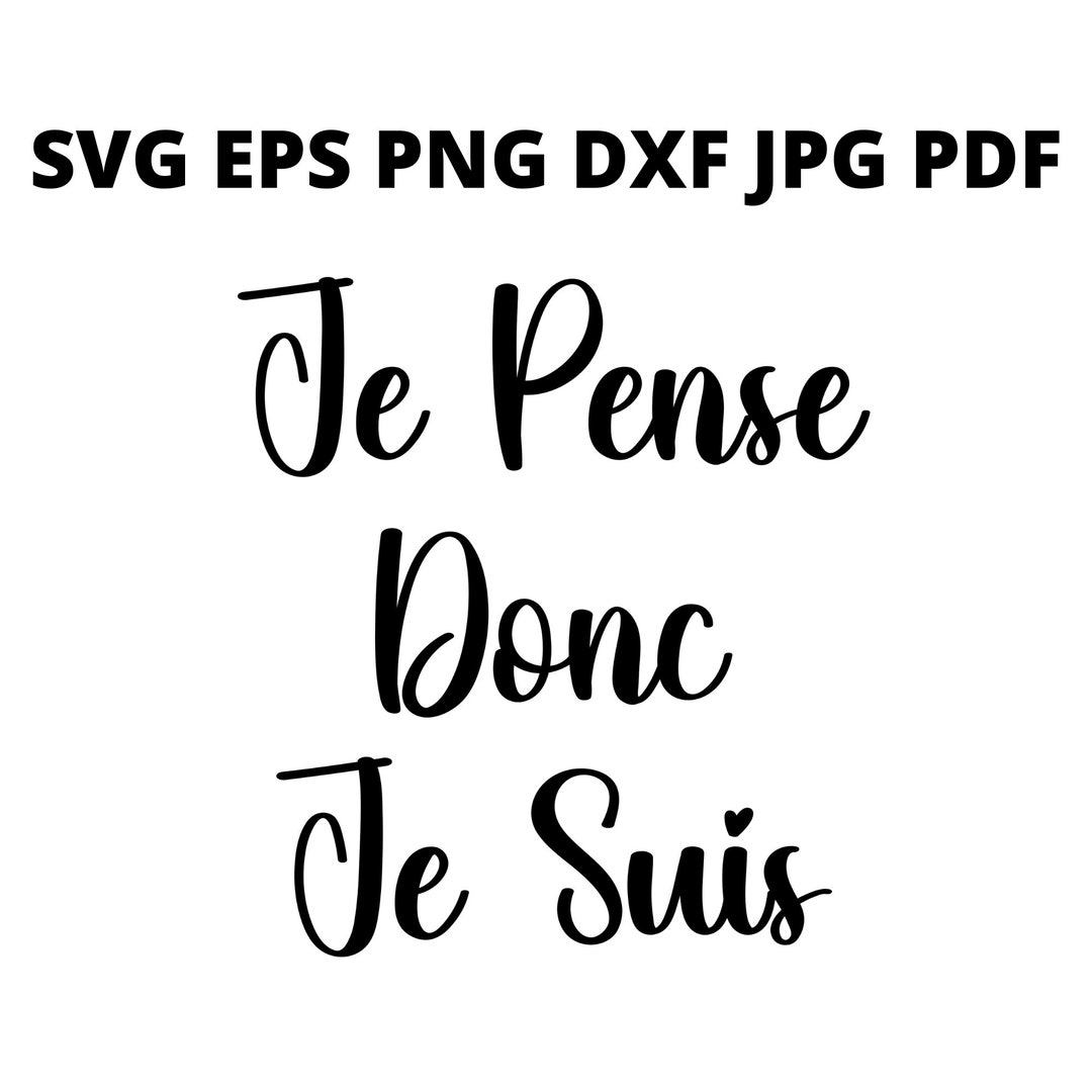 Je Pense Donc Je Suis SVG Clipart I Think Therefore I Am Jpg Etsy