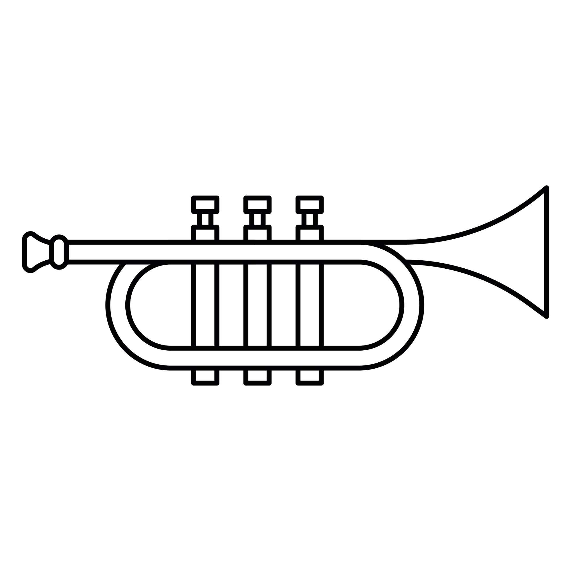 Black and White Trumpet SVG Clipart Music Instrument Jpg Etsy UK