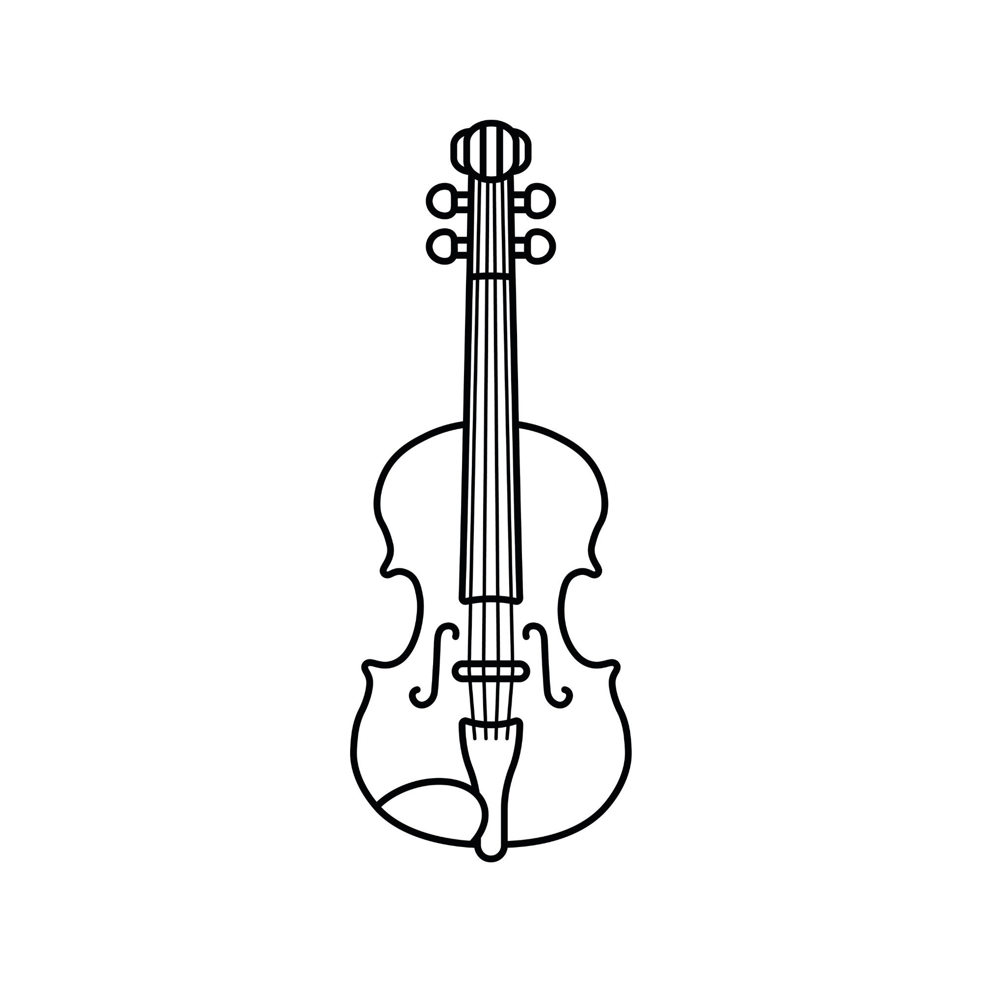 Violín en blanco y negro SVG Clipart Instrumento musical Jpg Etsy España