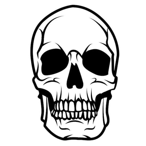 Black and White Skull SVG Clipart, Skeleton Head Digital Download, Scary  Halloween Eps Png Dxf Printable, Sublimation Vector Files - Etsy