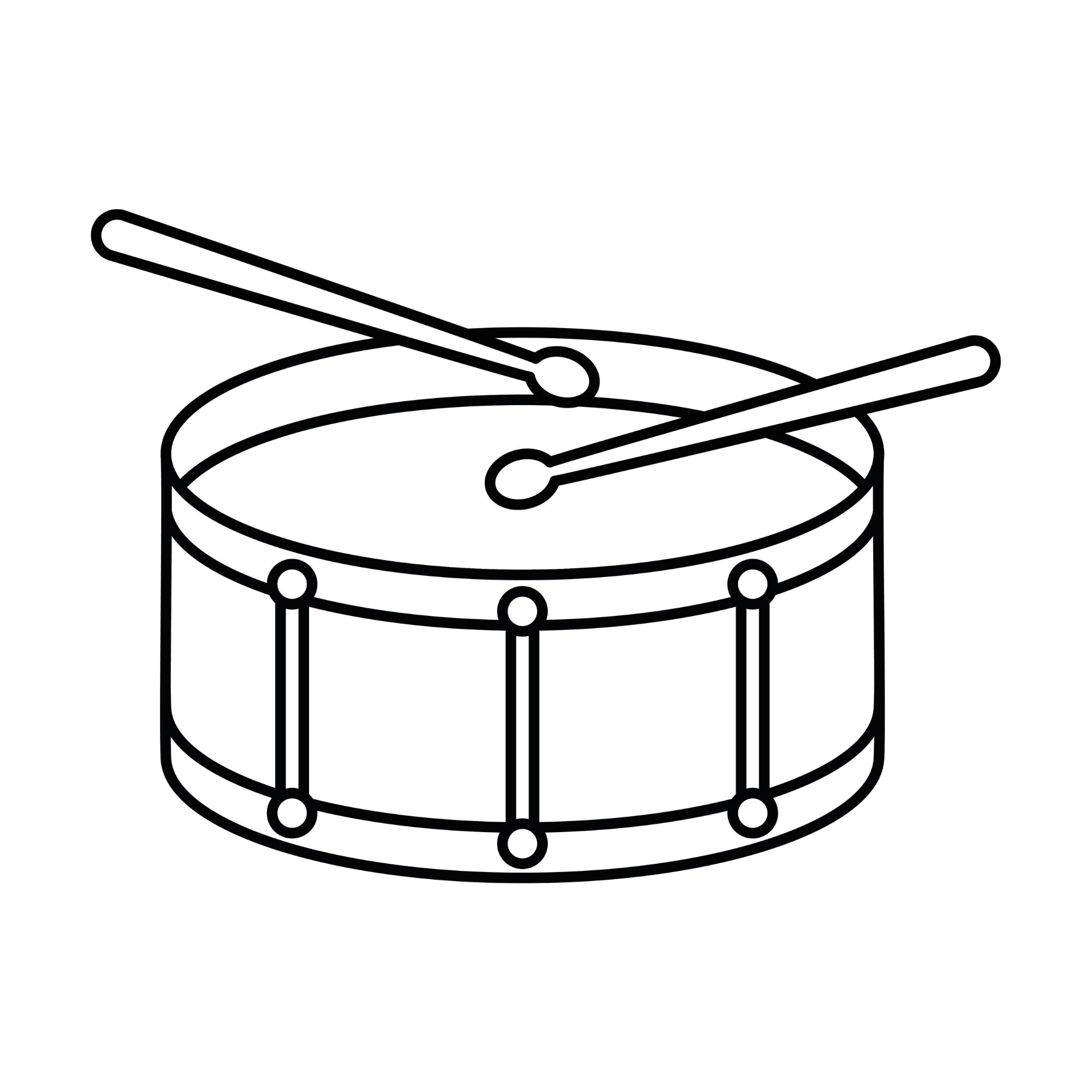 Black and White Drum SVG Clipart Band Instrument Jpg Image Etsy