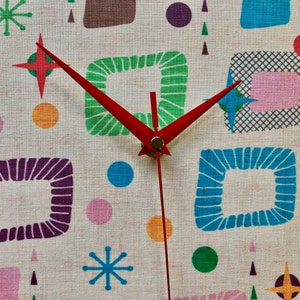 Retro 50s handmade design wall clock, 30 x 20 cm, retro design, wall decor, wall decoration, 70s, wall clock