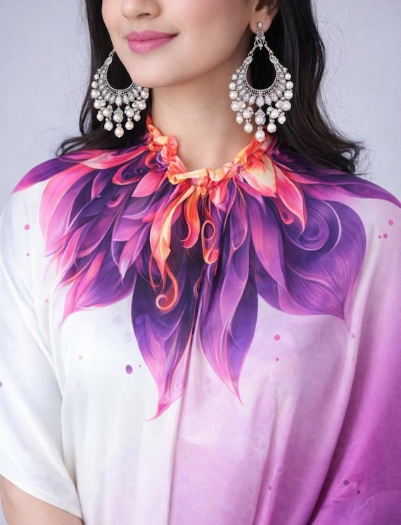 Elegant Printed Saree with Fluid Drape