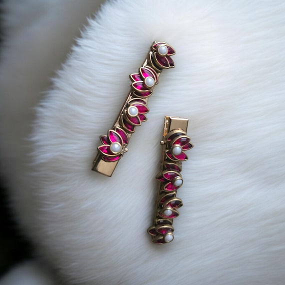 Handmade Kundan Alligator Hair Clips – Elegant, Ethnic & Timeless