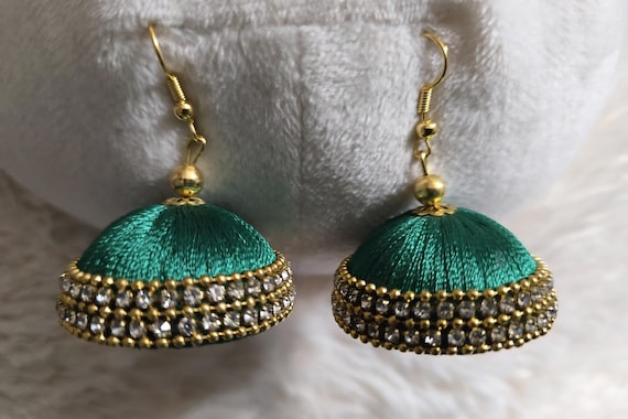 Handmade Colorful Silk Thread Jhumkas