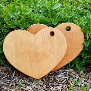 Heart Cutting Board - Beautiful Handmade Heart Platter Made Of Solid Hardwood, Decorative Cutting Board for Gifts, Anniversary, Valentines