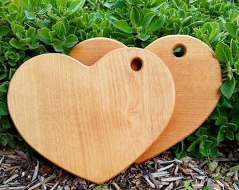 Heart Cutting Board - Beautiful Handmade Heart Platter Made Of Solid Hardwood, Decorative Cutting Board for Gifts, Anniversary, Valentines