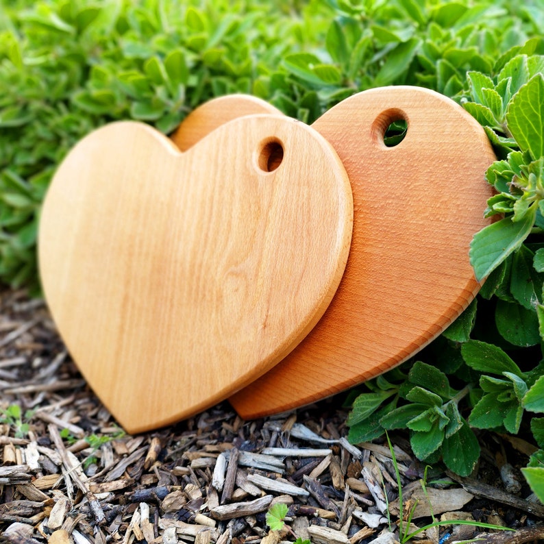 Wooden Heart Shaped Cutting Board Romantic Heart Platter Etsy
