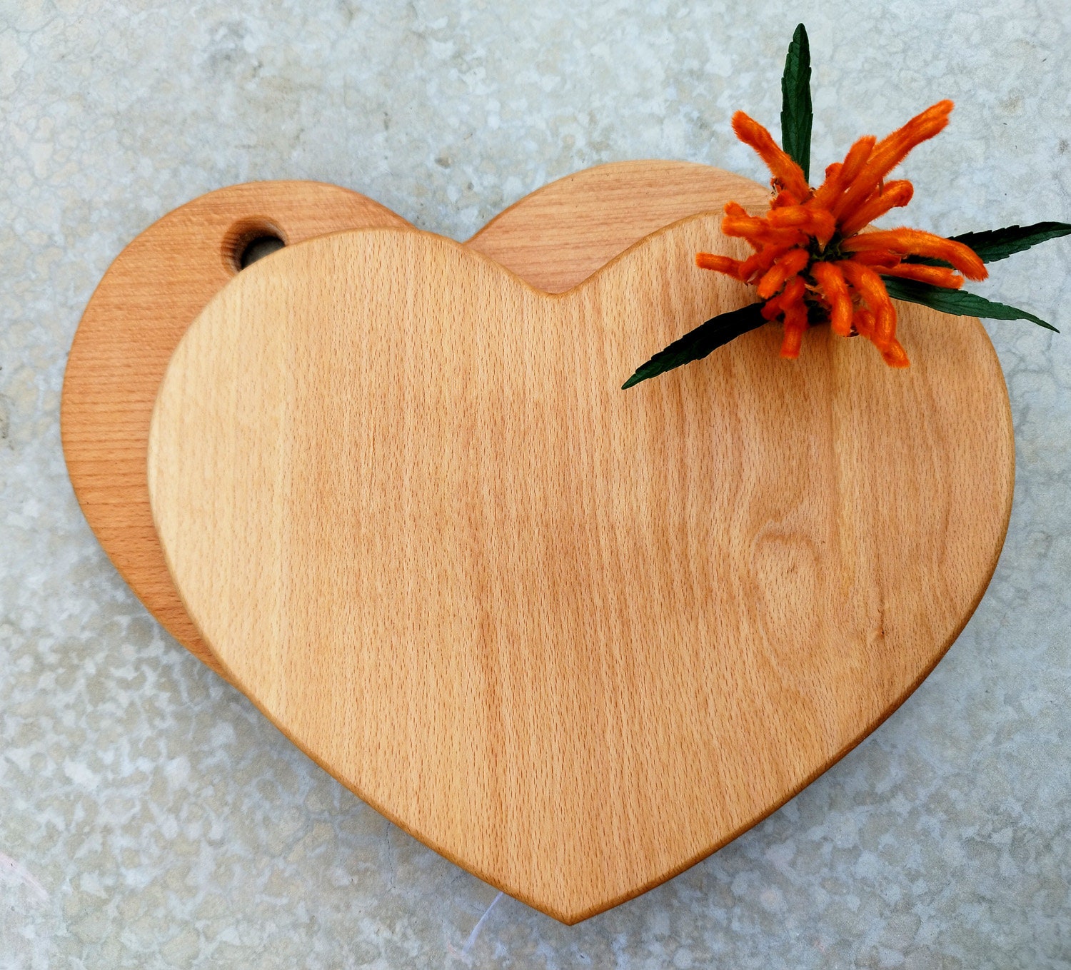 Wooden Heart Shaped Cutting Board Romantic Heart Platter, Solid ...
