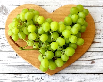 Heart Shaped Cutting Board Made of Solid Hardwood - Decorative Cutting Board, Heart Platter for Romantic Gifts, Anniversary, Valentines Day