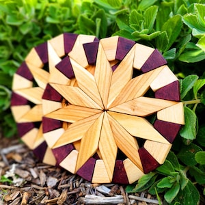 Decorative Wood Trivets for Hot Dishes, Wooden Coasters, Hot Pot Trivet Set - Christmas Gift, Housewarming Gift, Wedding gift, Kitchen Gift