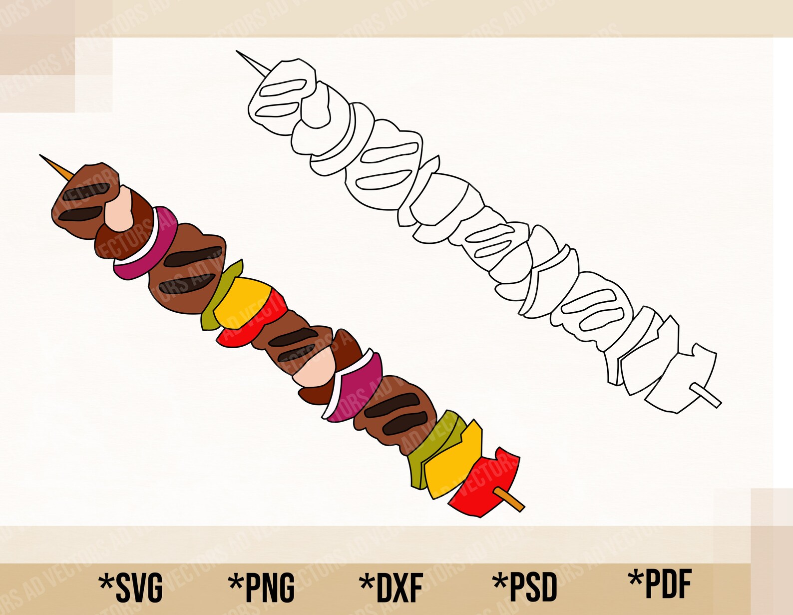 Beef Skewer SVG Cricut Cut File Beef Skewer PNG Printable Etsy