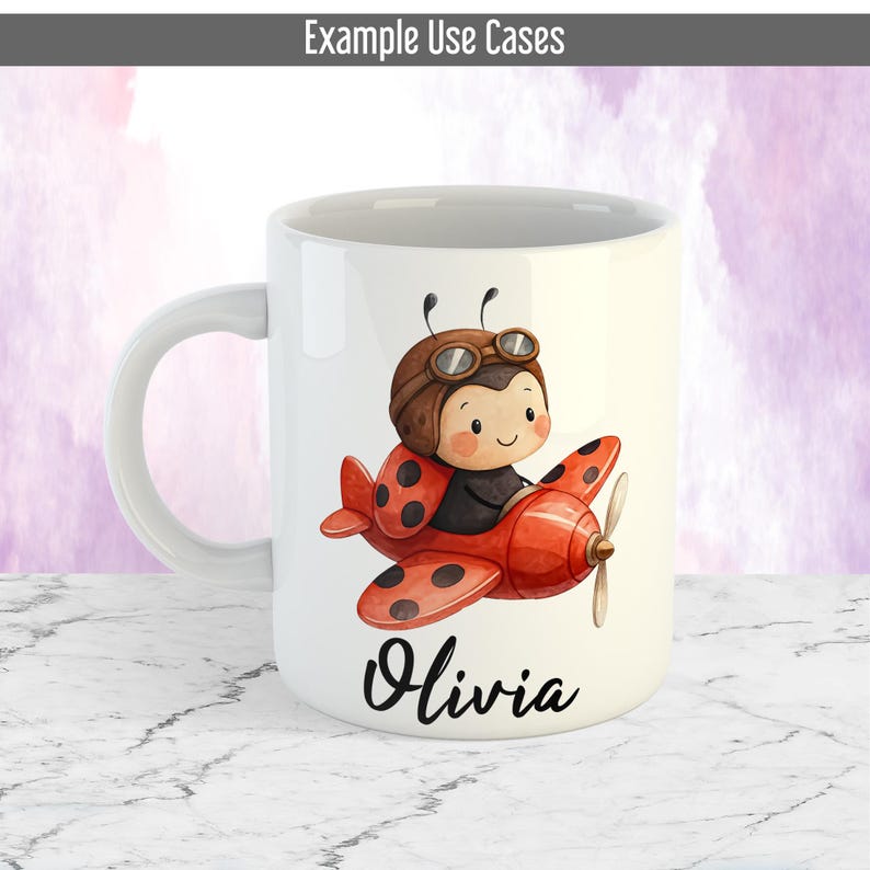25 Cute Ladybug Clipart Watercolor Bundle, Ladybugs PNG Set, Spring Nursery, Valentine Sublimation, Printable Stickers, Instant Download image 9