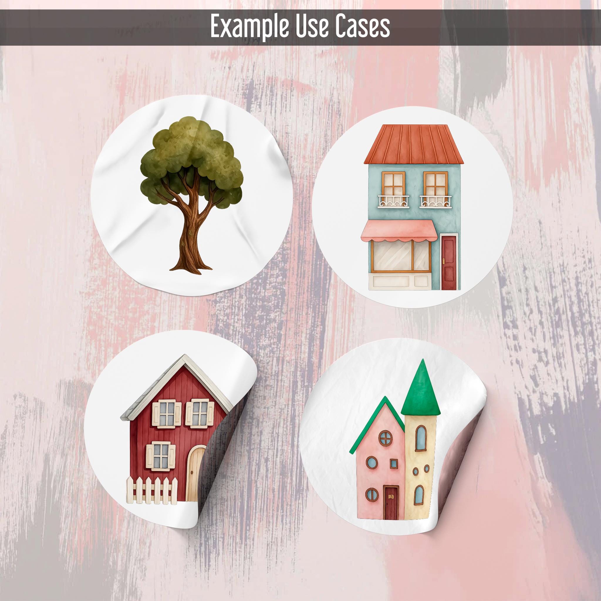 25 Cute Houses Watercolor Clipart Bundle, Quaint Village, Cottage PNG ...