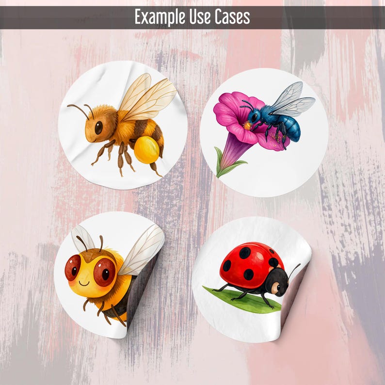 Pollen Sticker 25 Pollinators Clipart Set PNG, Bees, Butterflies, Hummingbirds ...