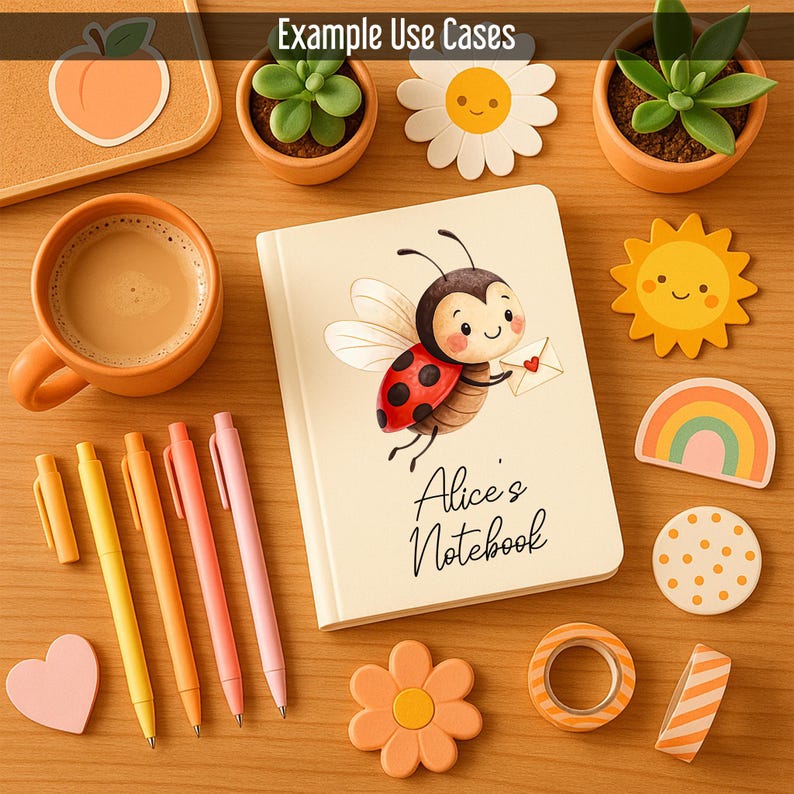 25 Cute Ladybug Clipart Watercolor Bundle, Ladybugs PNG Set, Spring Nursery, Valentine Sublimation, Printable Stickers, Instant Download image 5