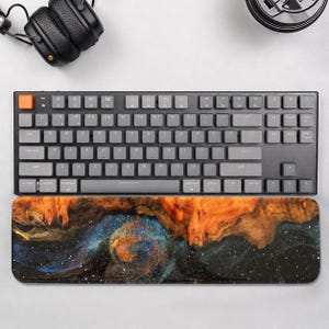 Handcrafted  Galaxy Resin Keyboard Wrist Rest – Unique Desk Accessories