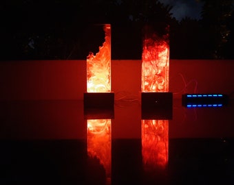 Handmade Wood & Resin Lamp: Unique Bedroom Light